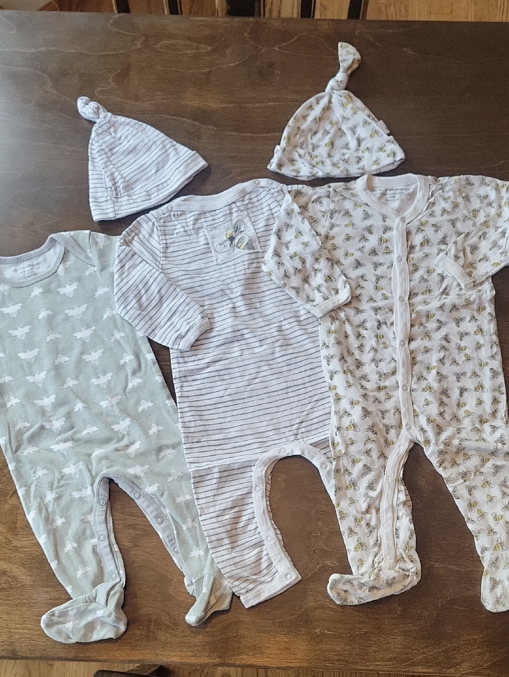 Burt's Bees Baby 100% Organic Cotton One-Piece Bundle Of 3 Sz 6-9M